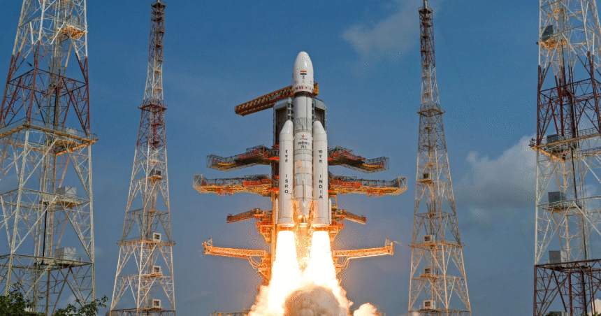 Illustration of ISRO’s 40-storey rocket designed to launch 75,000 kg payloads into low Earth orbit.