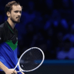 Daniil Medvedev argues with the umpire after a photographer enters the court during US Open 2025 match against Benjamin Bonzi.